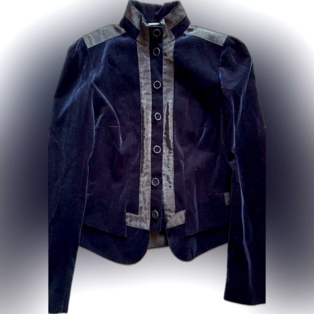 Diane von Furstenberg Blue Velvet Blazer